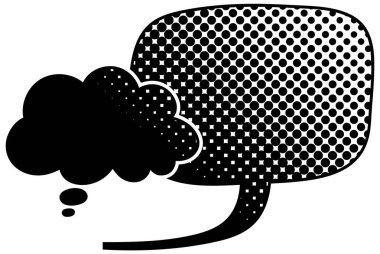 siyah yarım ton gradyan sohbet balonu