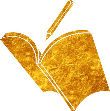 Altın renkli el çizimi kitap karalaması