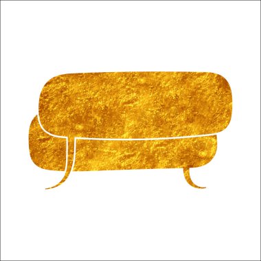 parıldayan altın folyo sohbet balonu