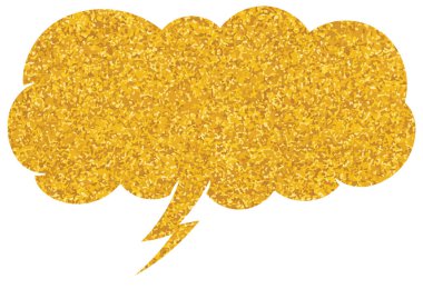 parıldayan altın folyo sohbet balonu