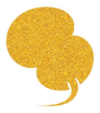 parıldayan altın folyo sohbet balonu