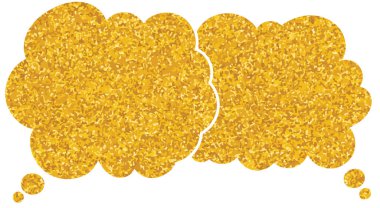 parıldayan altın folyo sohbet balonu