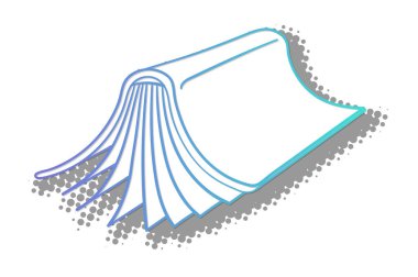 Yarım ton gölgeli kitap karalaması