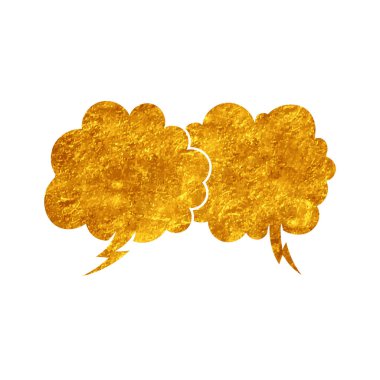 parıldayan altın folyo sohbet balonu