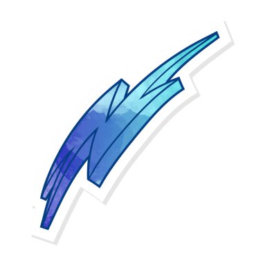 Yapıştırma biçiminde el çizimi gök gürültüsü karalaması