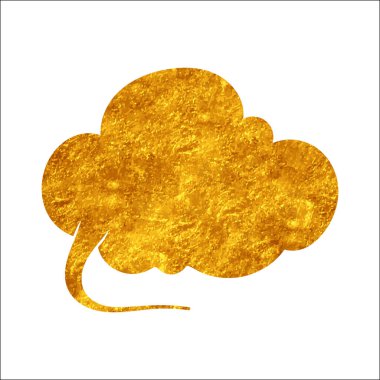 parıldayan altın folyo sohbet balonu