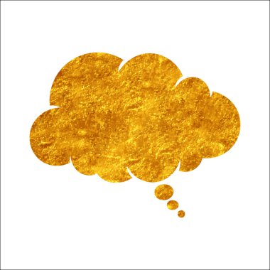 parıldayan altın folyo sohbet balonu