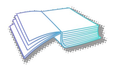 Yarım ton gölgeli kitap karalaması