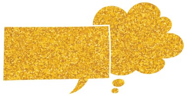 parıldayan altın folyo sohbet balonu