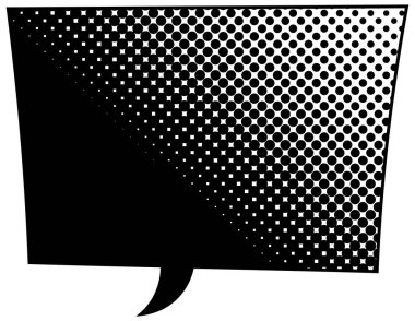 Yarım ton gradyan siyah sohbet balonu