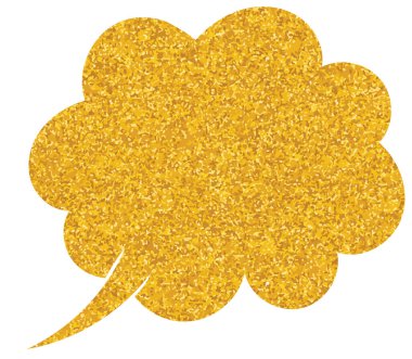 parıldayan altın folyo sohbet balonu