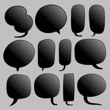 siyah yarım ton gradyan sohbet baloncuğu renk çizelgesi