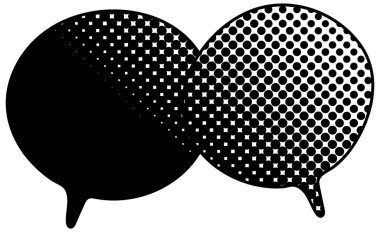 iki konuşma balonu, vektör illüstrasyonu