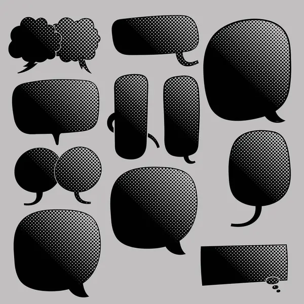 siyah yarım ton sohbet balonu seti