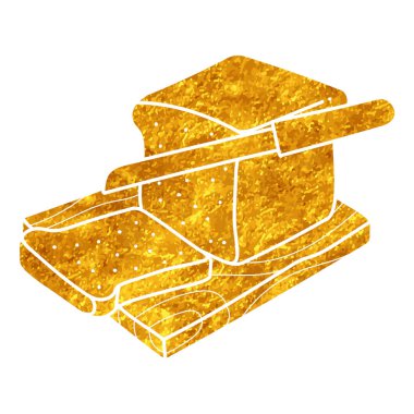 Altın renginde ekmek dilimleme çizimi