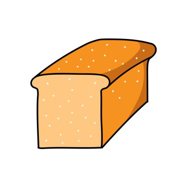 Ekmek somunu el çizimi renk vektörü çizimi