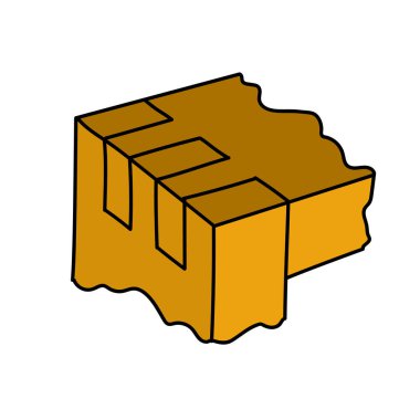 ahşap parmak eklemi çizilmiş renk vektörü çizimi