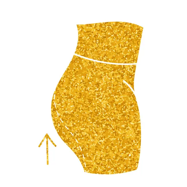 Kadınlar estetik ameliyatla, yağlı yağ aldırma vücuduyla altın rengi çizimlerle karşı karşıya.