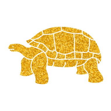 Galapagos dev kaplumbağası altın renkli çizim yapıyor.
