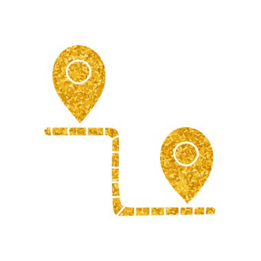 Altın rengi harita rotasında çizim