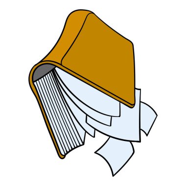 kitap el çizimi renk vektörü çizimi