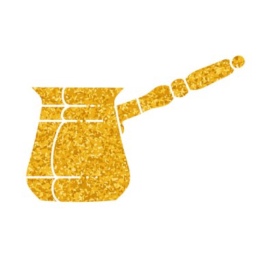 Türk geleneksel kahve fincanı altın renkli çizim yapıyor