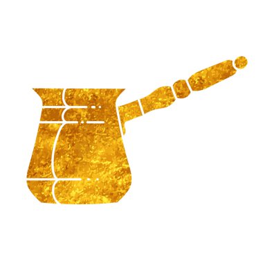 Türk geleneksel kahve fincanı altın renkli çizim yapıyor