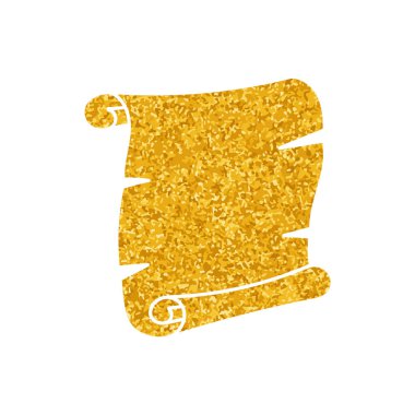 Altın rengi ile eski parşömen çizimi