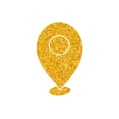 Altın rengi harita simgesi ile çizim