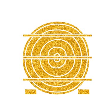 Odun öğütme kesimi üst üste altın rengi çizim şeklinde