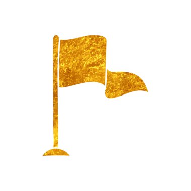 Altın rengi bayrak ile çizim