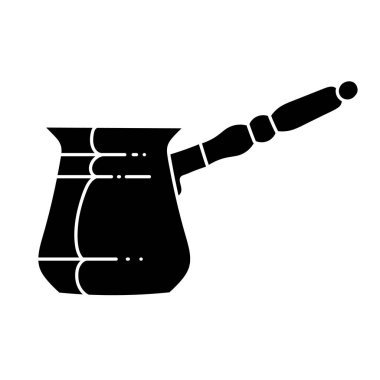 Türkiye 'de geleneksel İran kahvesi fincanı siyah çizilmiş ikon yapıyor