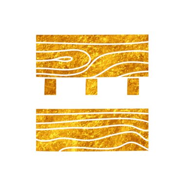 Tahta parçaları altın rengi çizerek birleşiyor.