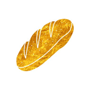 Fransız ekmeği altın renginde çizilmiş.