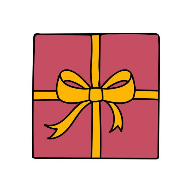 hediye paketleme kurdelesi el çizimi renk vektörü çizimi