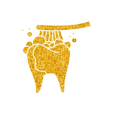 Altın rengi diş fırçası çizimi