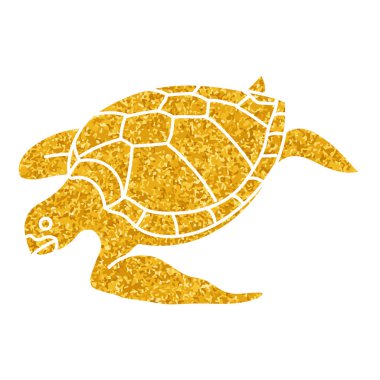 Altın renkli deniz kaplumbağası çizimi