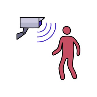 hareket sensörü el çizimi renk vektörü çizimi