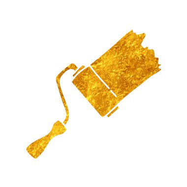 Altın rengi iz çizimi ile boya silindiri