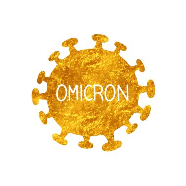 Omicron varyant koronavirüsü altın renkli çizer