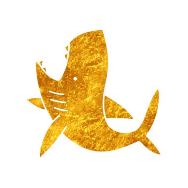 Altın renkli köpekbalığı çizimi