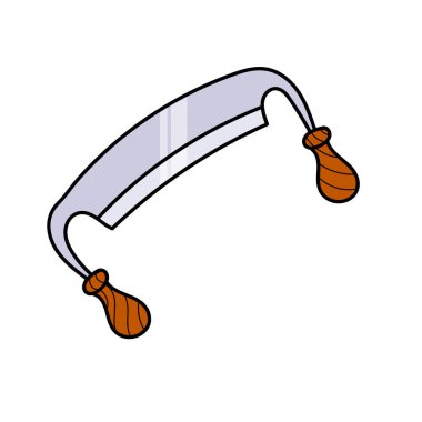 Bıçak ahşap işçiliği aracı el çizimi renk vektörü çizimi