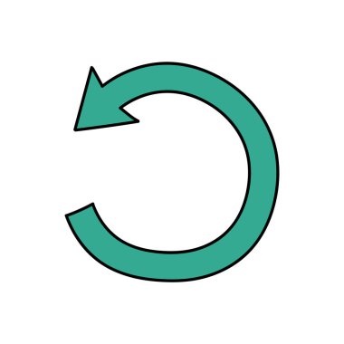 Saat yönünün tersine dönen ok el çizilmiş renk vektörü çizimi