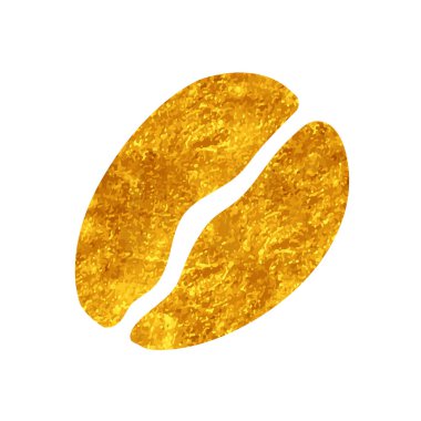 Kahve çekirdekleri altın rengi çiziyor.