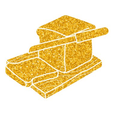 Altın renginde ekmek dilimleme çizimi