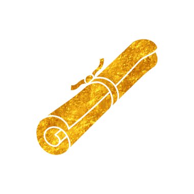 Parşömen rulosu altın rengi çizer