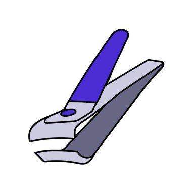 Ayak tırnağı kırpıcı el çizimi renk vektörü çizimi