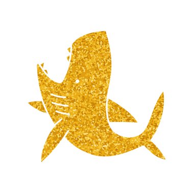 Altın renkli köpekbalığı çizimi