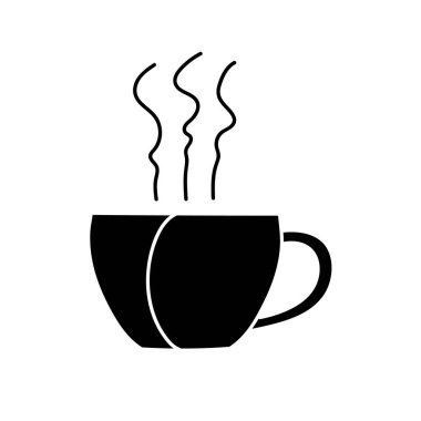 Sıcak içecek bardağı siyah el çizimi simgesi