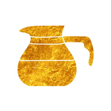 Sürahi kahve, çay, süt, çikolata, altın renginde çizim yapmak.